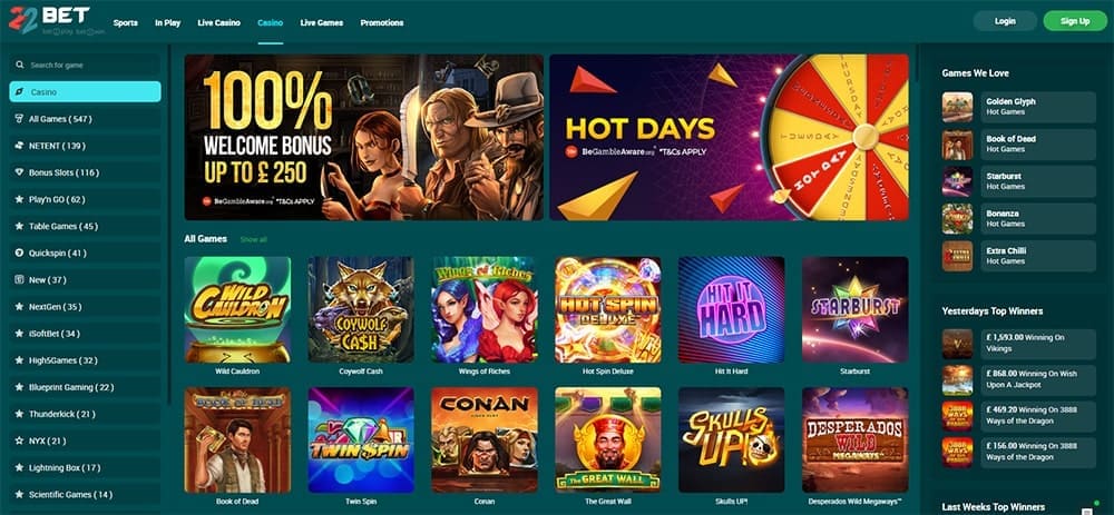 22bet online casino