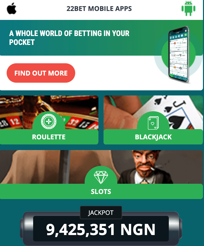 22bet app and casino