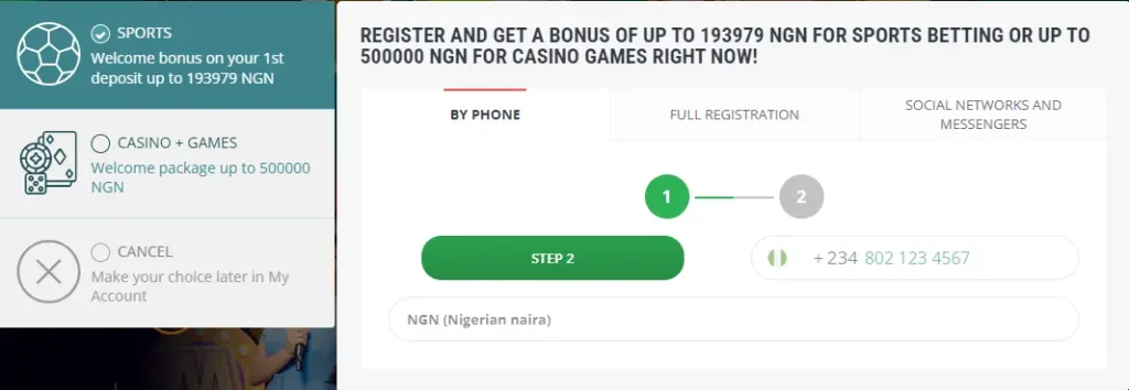 22bet registration